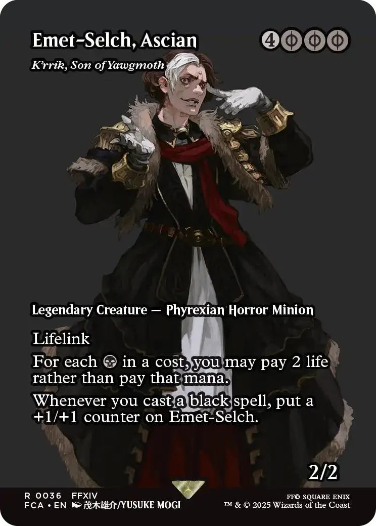 Emet-Selch, Ascian - K'rrik, Son of Yawgmoth [36] [Borderless] [FINAL FANTASY: Through the Ages] [Non-Foil]