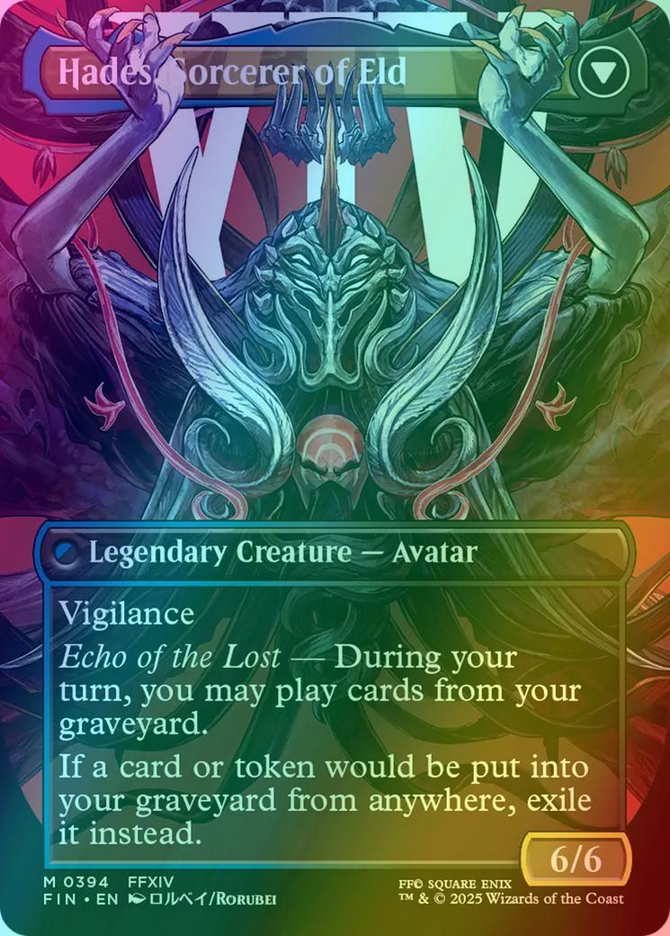 Emet-Selch, Unsundered // Hades, Sorcerer of Eld [394] [Borderless] [Character] [FINAL FANTASY] [Foil] - Image 2