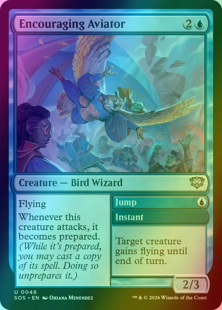 Encouraging Aviator // Jump [46] [Secrets of Strixhaven] [Foil]