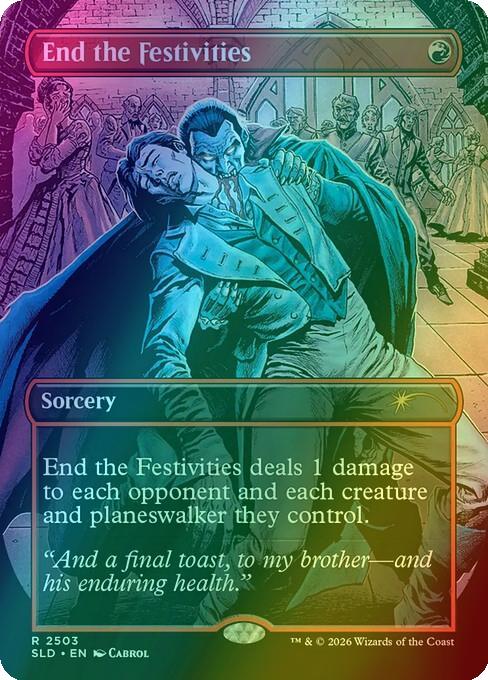 End the Festivities [2503] [Borderless] [D&D: Strahd's Descent] [Secret Lair Drop] [Foil]