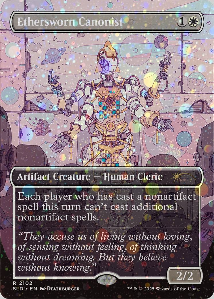 Ethersworn Canonist [2102] [Borderless] [Deathburger] [Secret Lair Drop] [Galaxy Foil]