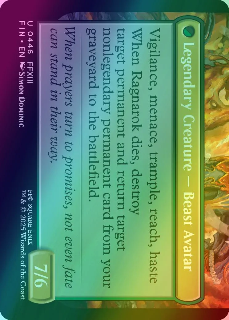 Fang, Fearless l'Cie // Ragnarok, Divine Deliverance [446] [Extended Art] [FINAL FANTASY] [Foil] - Image 2