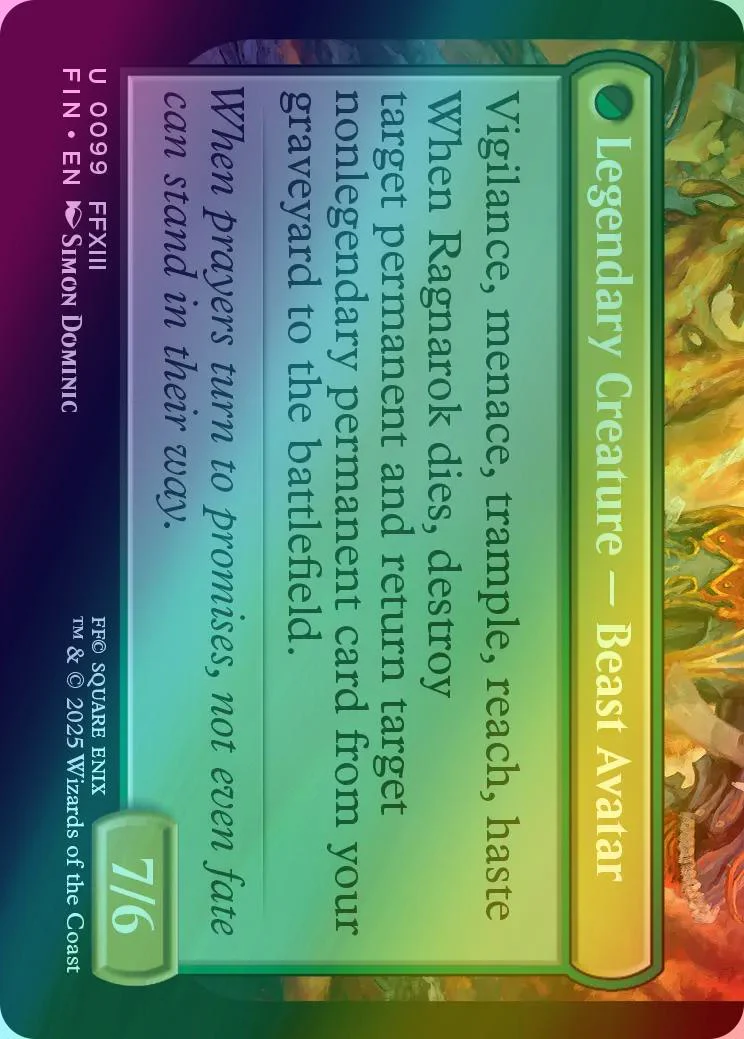 Fang, Fearless l'Cie // Ragnarok, Divine Deliverance [99] [FINAL FANTASY] [Foil] - Image 2