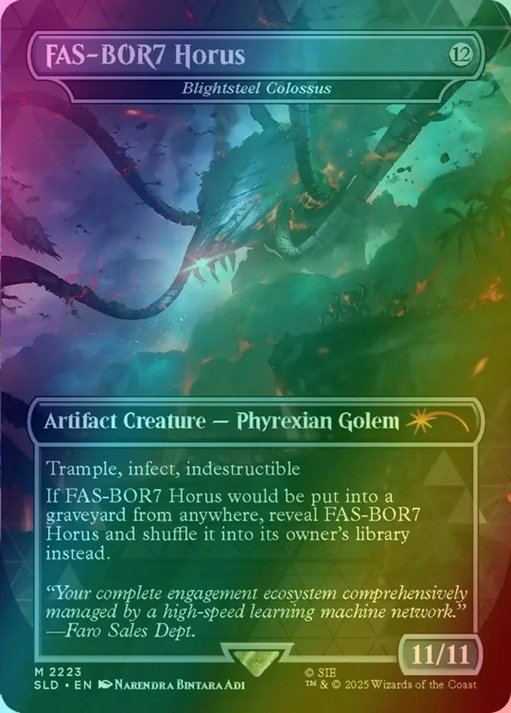 FAS-BOR7 Horus - Blightsteel Colossus [2223] [Borderless] [Horizon: Into the Forbidden West] [Secret Lair Drop] [Rainbow Foil]