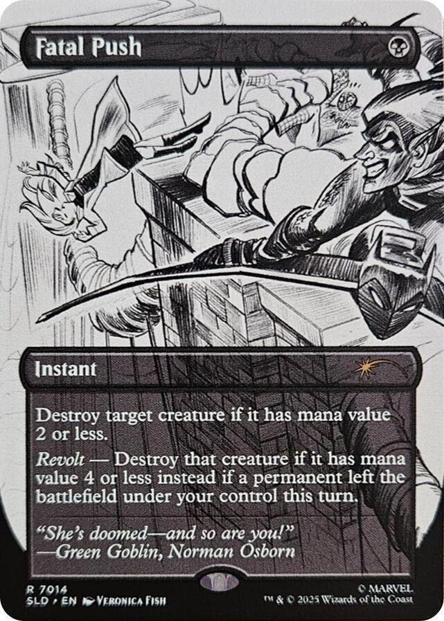 Fatal Push [7014] [Borderless] [Sketch] [Marvel's Spider-Man: Bonus Cards] [Secret Lair Drop] [Non-Foil]