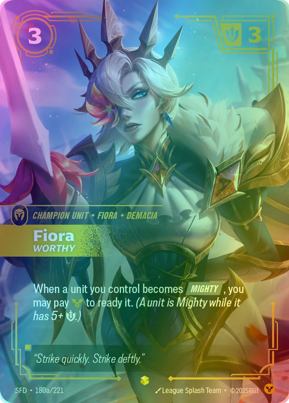 Fiora - Worthy (Alternate Art) - 180a/221 [Spiritforged] [Foil]
