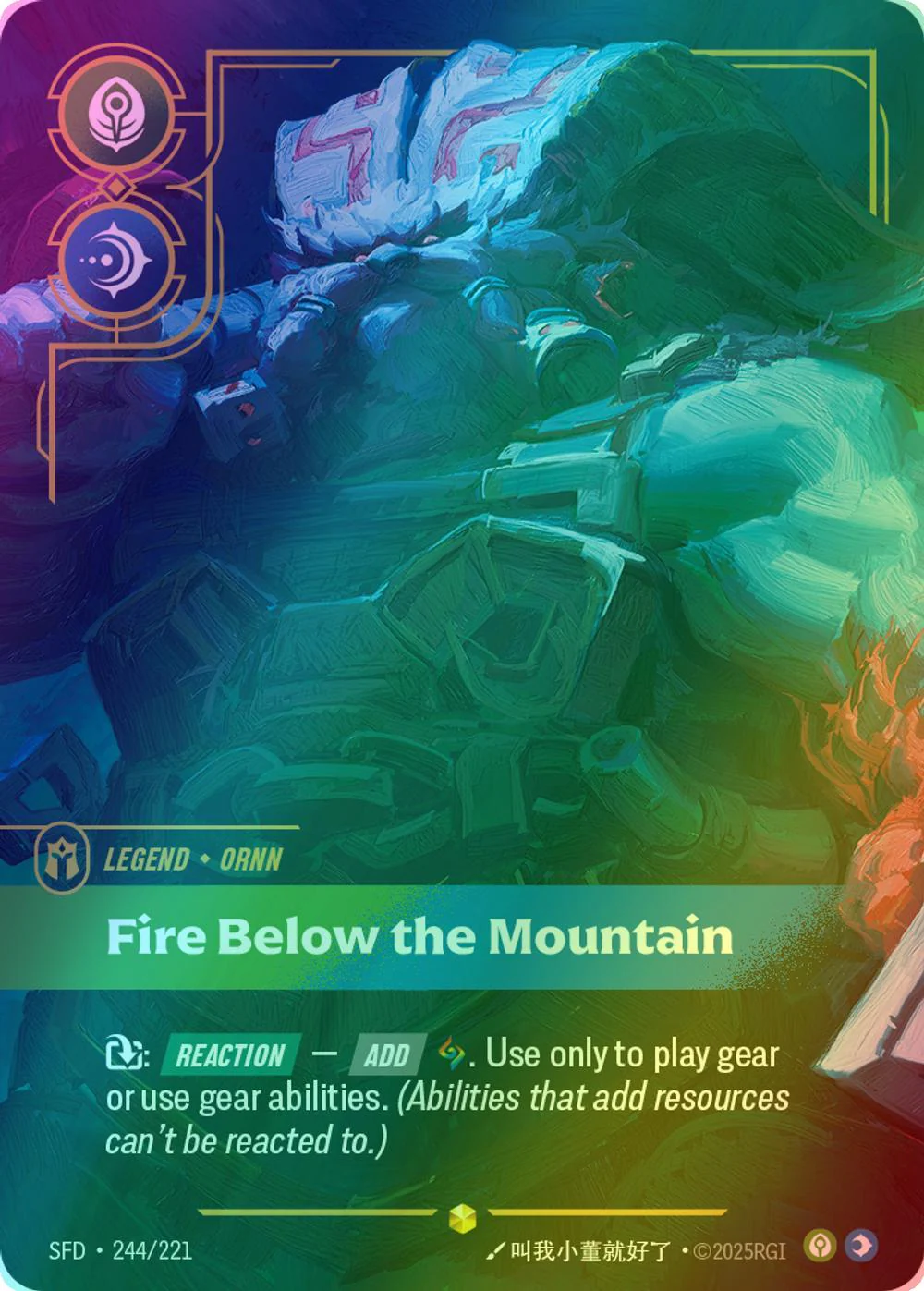 Fire Below the Mountain (Ornn) (Overnumbered) - 244/221 [Spiritforged] [Foil]