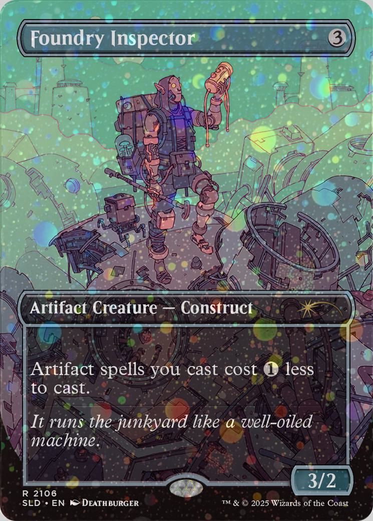 Foundry Inspector [2106] [Borderless] [Deathburger] [Secret Lair Drop] [Galaxy Foil]