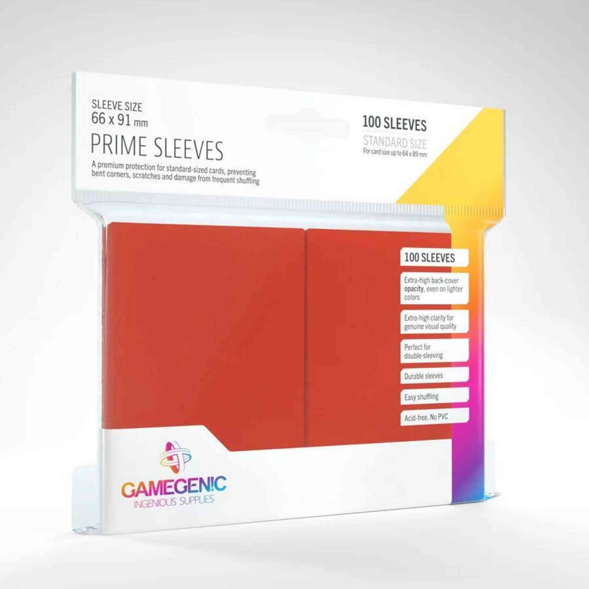 Gamegenic Prime Sleeves - Standard Size - 100ct - Red