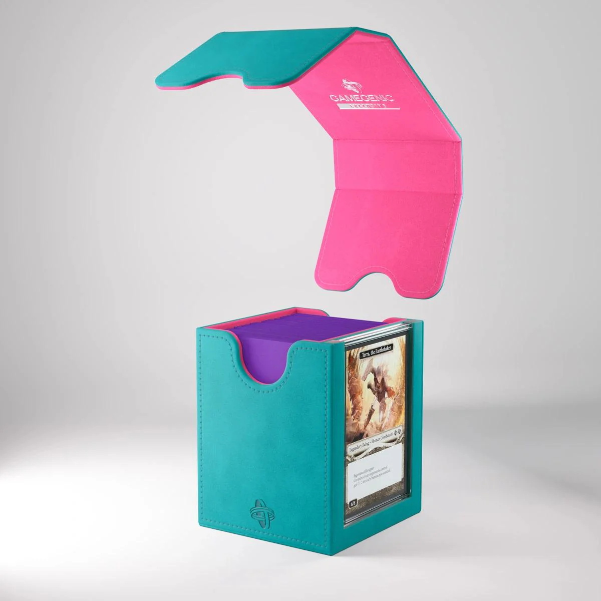 Gamegenic Squire Plus XL Convertible Deck Box - 100+ - Teal/Pink - Image 2