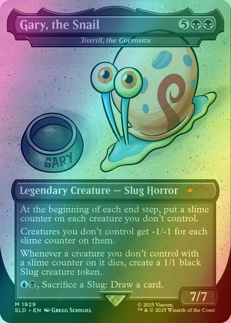 Gary, the Snail - Toxrill, the Corrosive [1929] [Borderless] [SpongeBob: Legends] [Secret Lair Drop] [Foil]