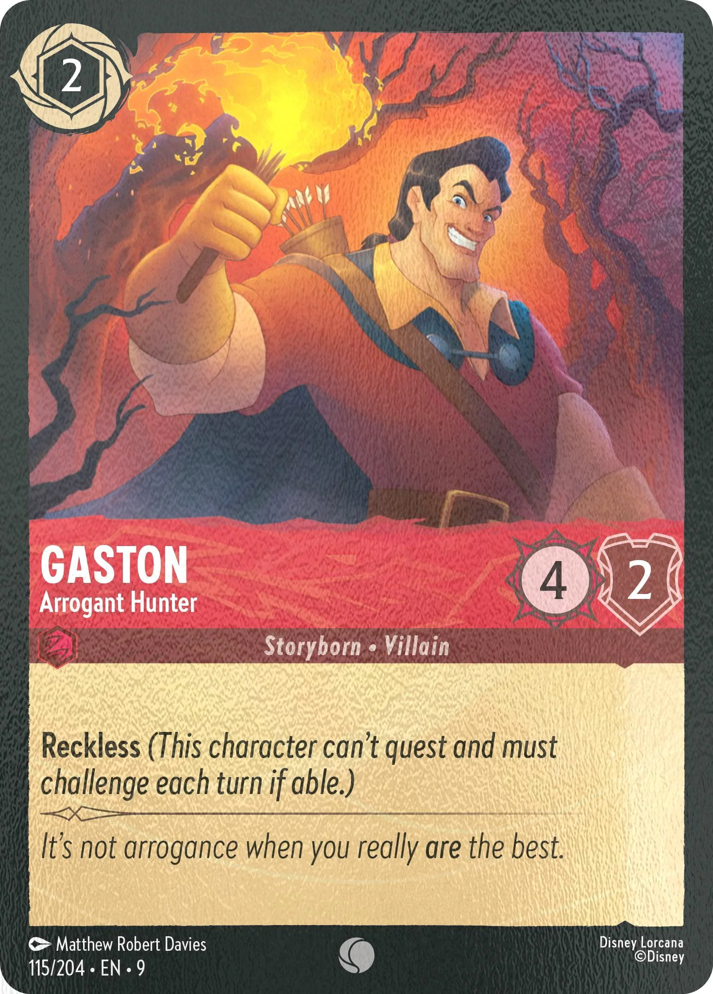 Gaston - Arrogant Hunter - 115/204 [Fabled] [Cold Foil]