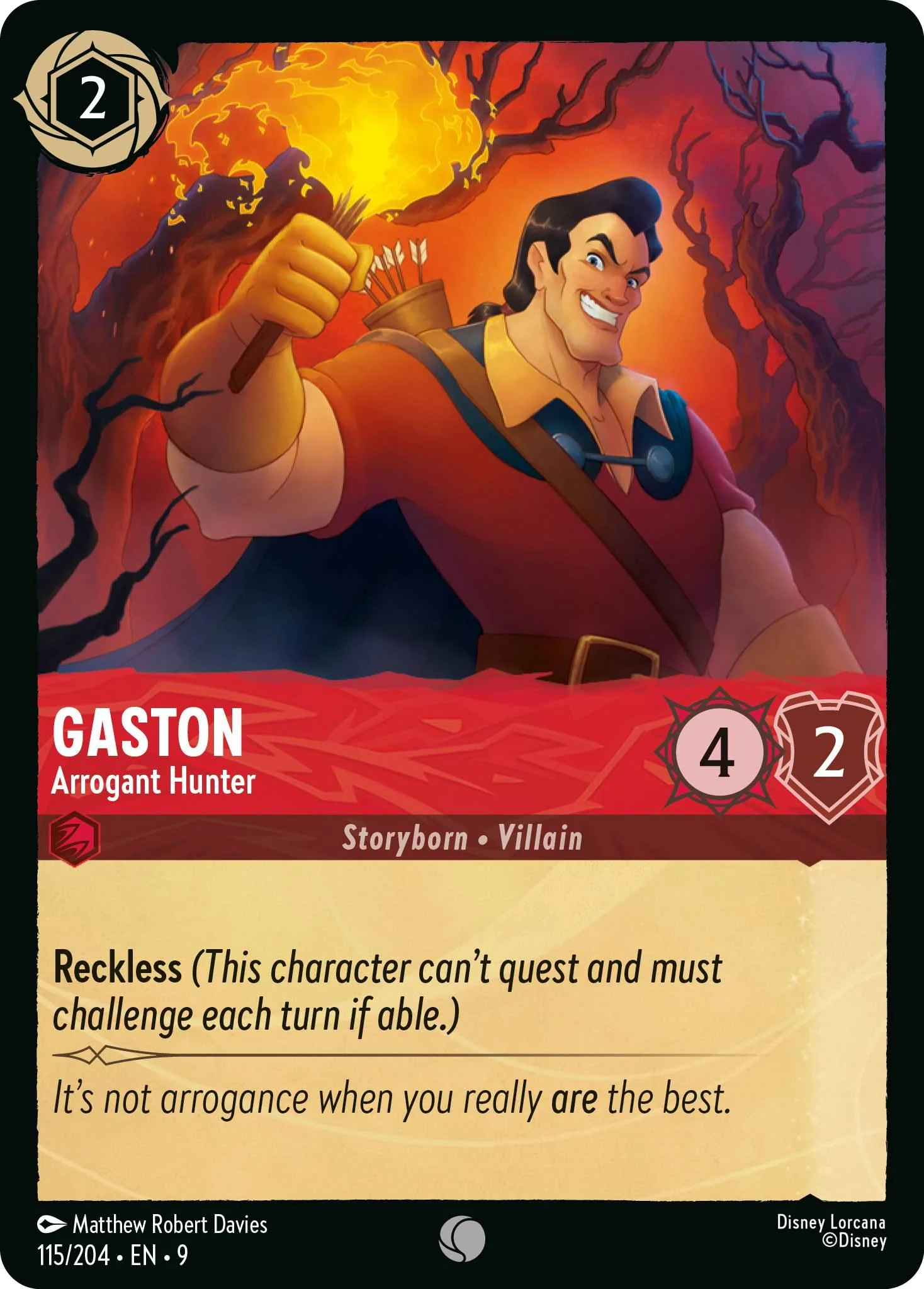 Gaston - Arrogant Hunter - 115/204 [Fabled] [Non-Foil]