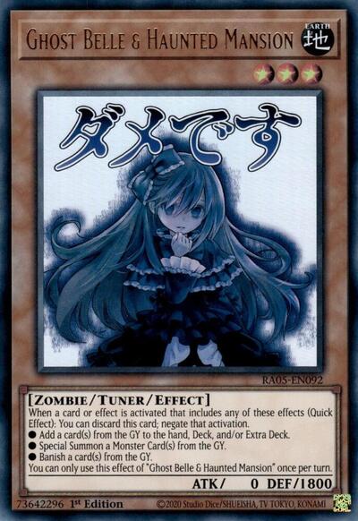 Ghost Belle & Haunted Mansion - Stamp - RA05-EN092 - Ultra Rare - 1st Edition
