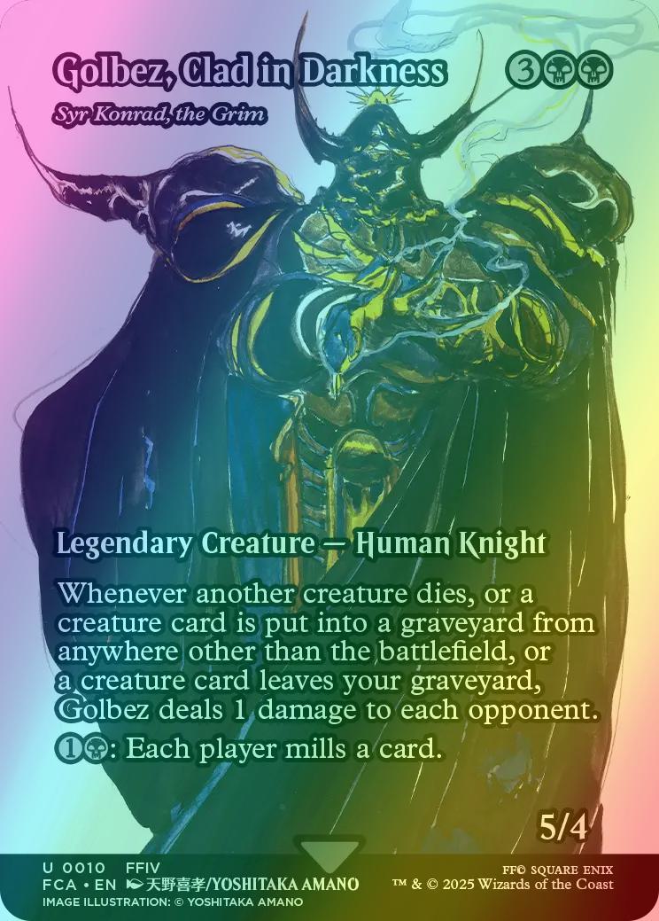 Golbez, Clad in Darkness - Syr Konrad, the Grim [10] [Borderless] [FINAL FANTASY: Through the Ages] [Foil]