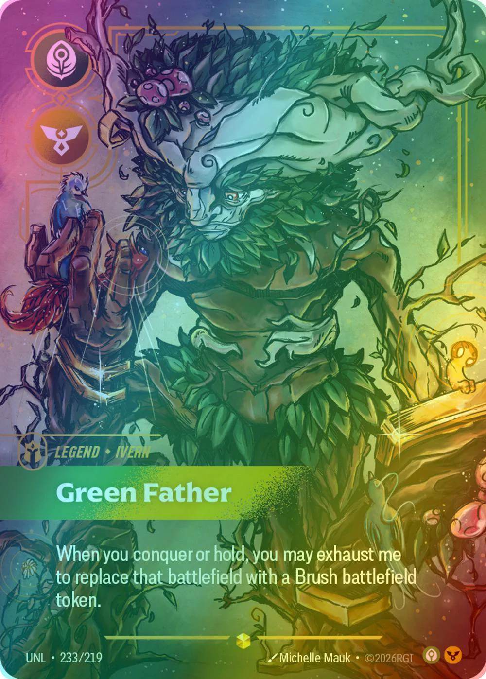 Green Father (Ivern) (Overnumbered) - 233/219 [Unleashed] [Foil]