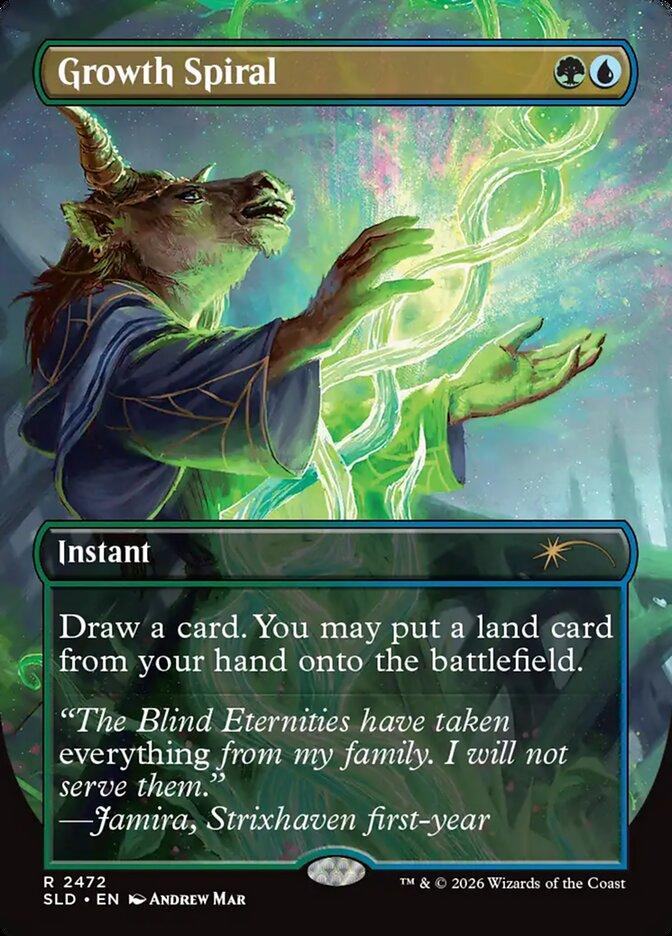 Growth Spiral [2472] [Borderless] [Omens of Chaos] [Secret Lair Drop] [Non-Foil]