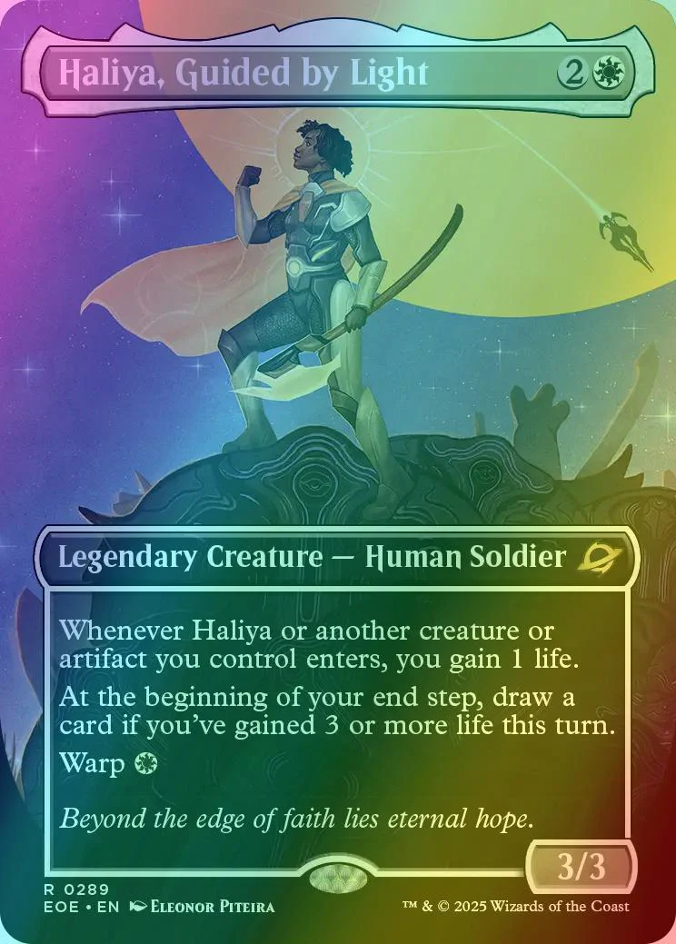 Haliya, Guided by Light [289] [Borderless] [Triumphant] [Edge of Eternities] [Foil]