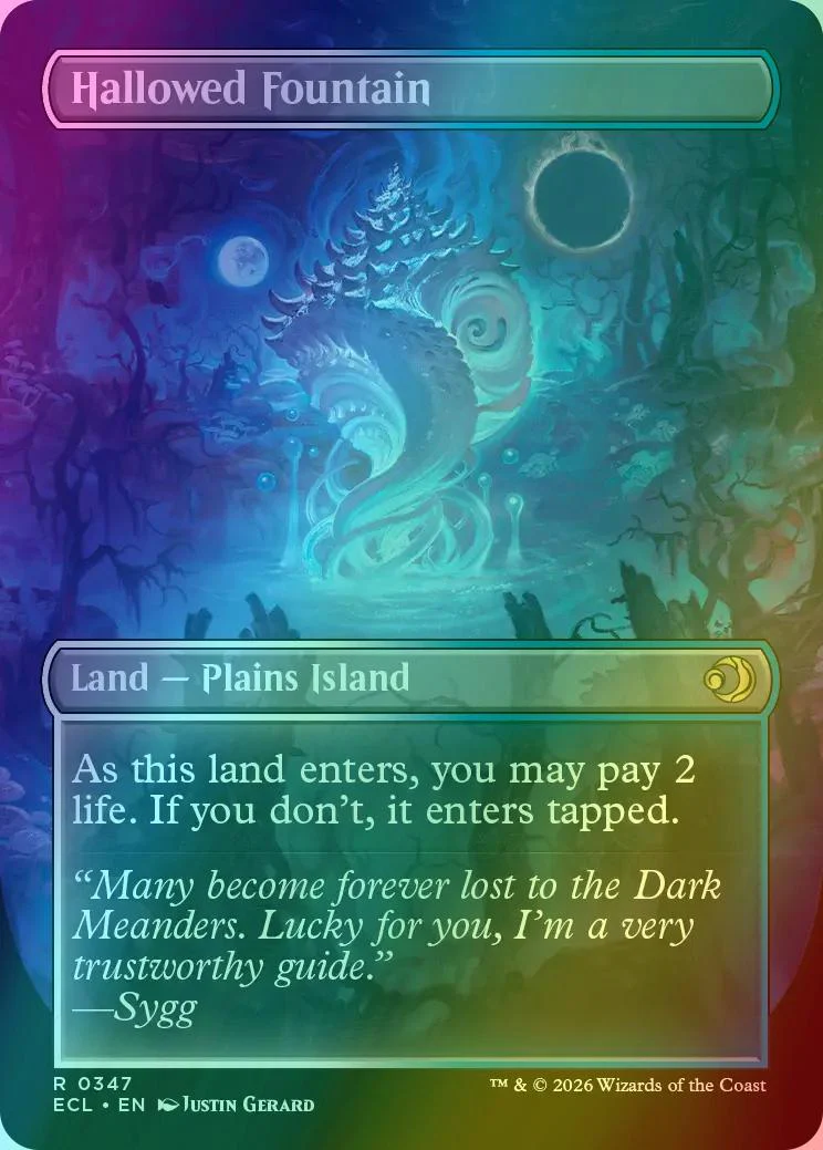 Hallowed Fountain // Hallowed Fountain [347] [Borderless] [Reversible Shock Lands] [Lorwyn Eclipsed] [Foil] - Image 2