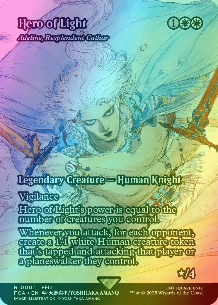 Hero of Light - Adeline, Resplendent Cathar [1] [Borderless] [FINAL FANTASY: Through the Ages] [Foil]