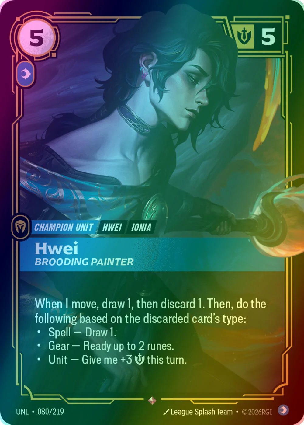 Hwei - Brooding Painter - 080/219 [Unleashed] [Foil]