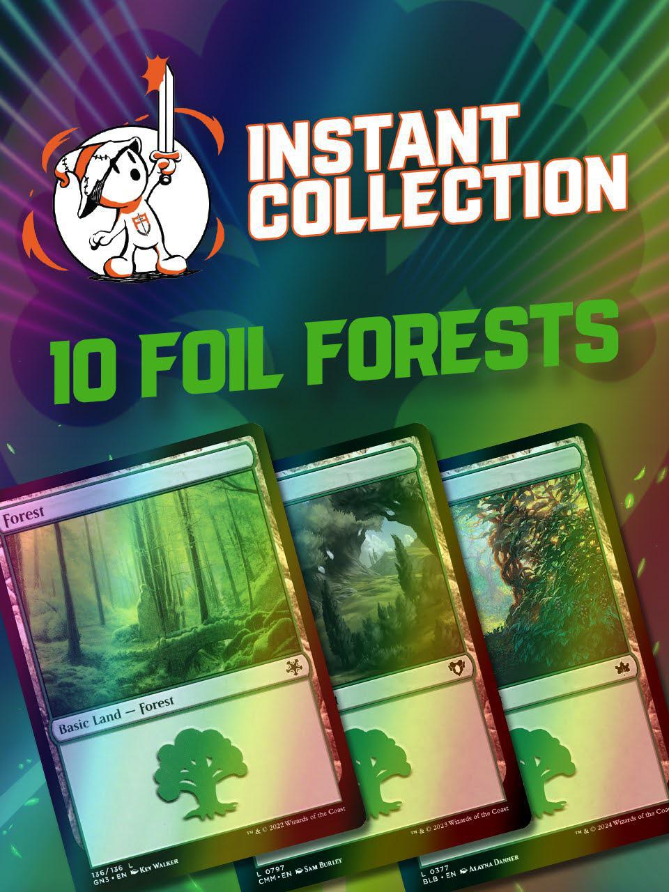 Instant Collection - Basic Lands - 10 Foil Forests