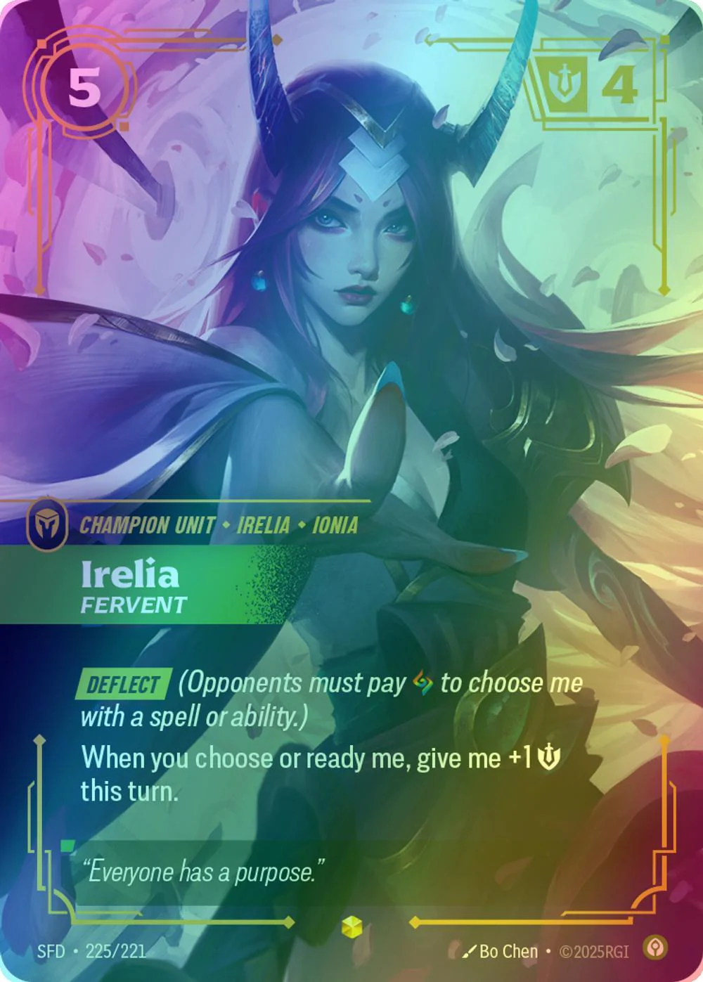 Irelia - Fervent (Overnumbered) - 225/221 [Spiritforged] [Foil]