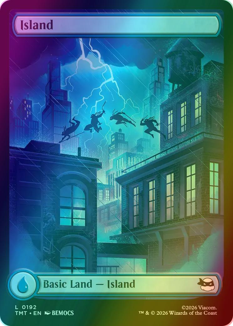 Island [192] [Full Art] [Rooftop Basic Land] [Teenage Mutant Ninja Turtles] [Foil]