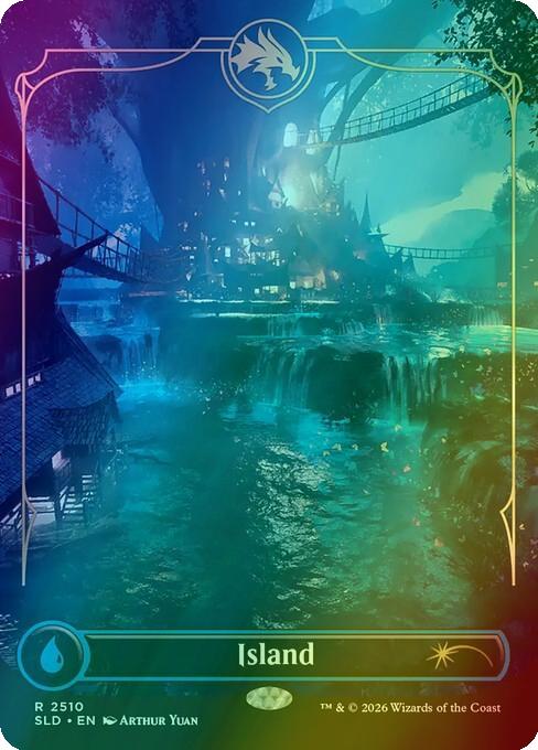 Island [2510] [Borderless] [D&D: Lands of the Forgotten Realms] [Secret Lair Drop] [Foil]