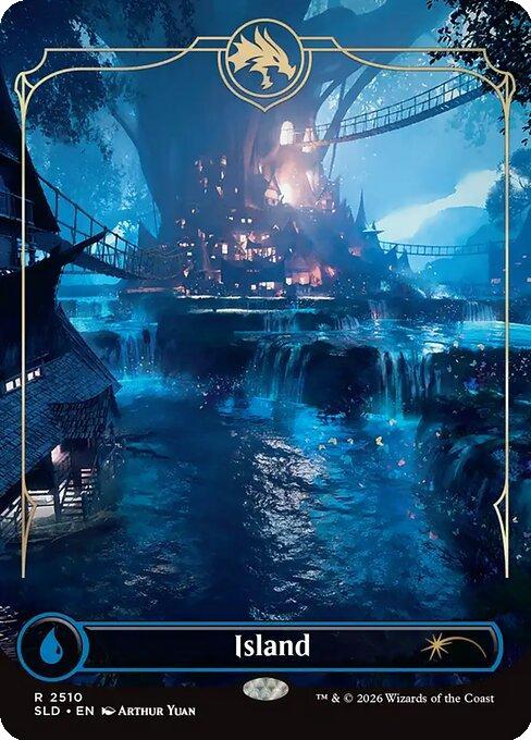 Island [2510] [Borderless] [D&D: Lands of the Forgotten Realms] [Secret Lair Drop] [Non-Foil]