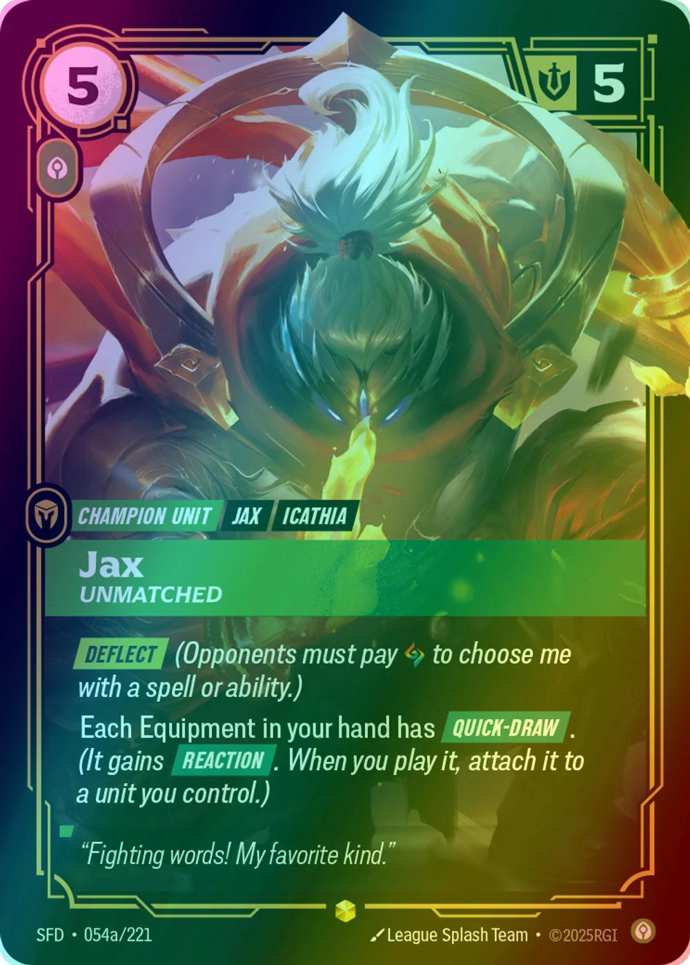 Jax - Unmatched (Alternate Art) - 054a/221 [Spiritforged] [Foil]
