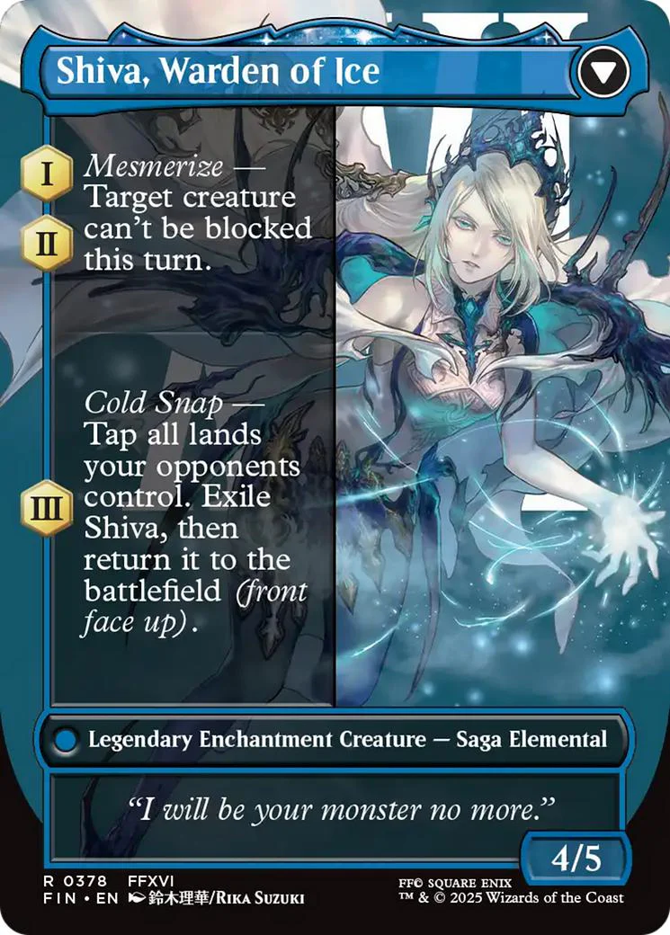 Jill, Shiva's Dominant // Shiva, Warden of Ice [378] [Borderless] [Character] [FINAL FANTASY] [Non-Foil] - Image 2