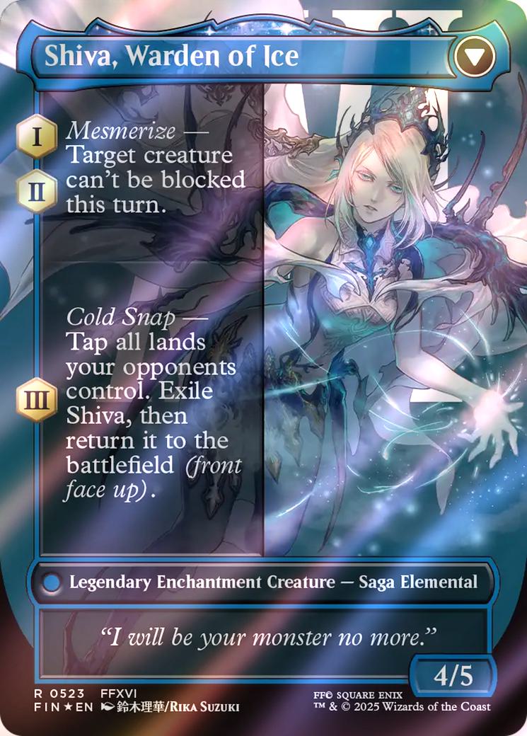 Jill, Shiva's Dominant // Shiva, Warden of Ice [523] [Borderless] [Character] [FINAL FANTASY] [Surge Foil] - Image 2