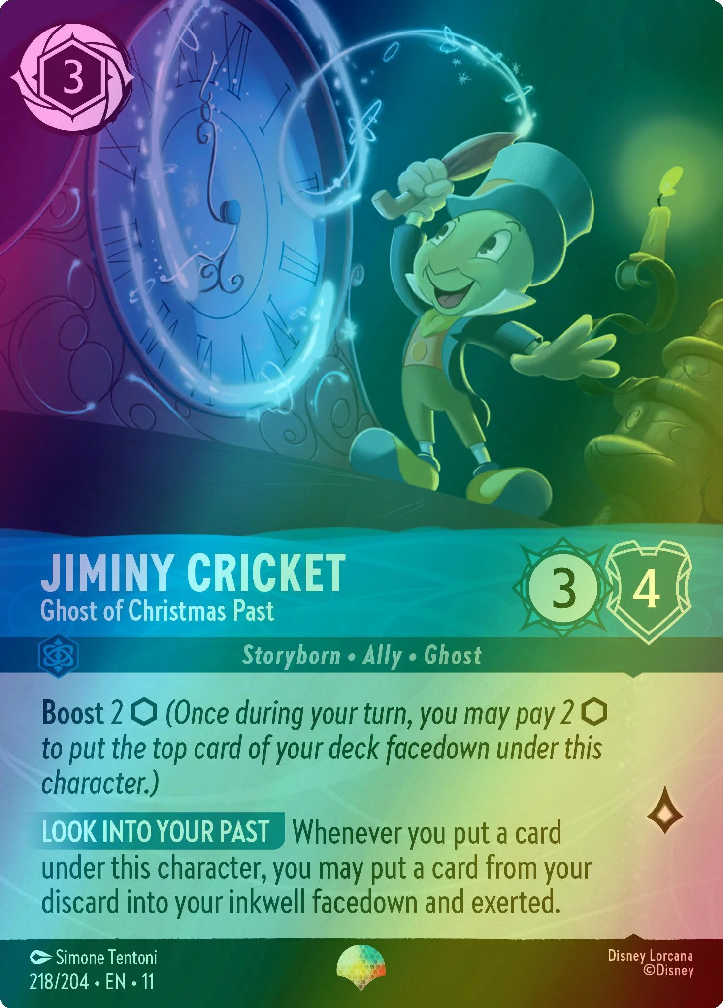 Jiminy Cricket - Ghost of Christmas Past (Epic) - 218/204 [Winterspell] [Holofoil]