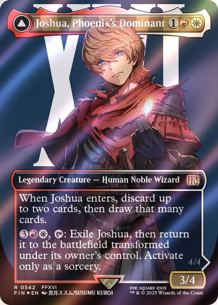 Joshua, Phoenix's Dominant // Phoenix, Warden of Fire [542] [Borderless] [Character] [FINAL FANTASY] [Surge Foil]
