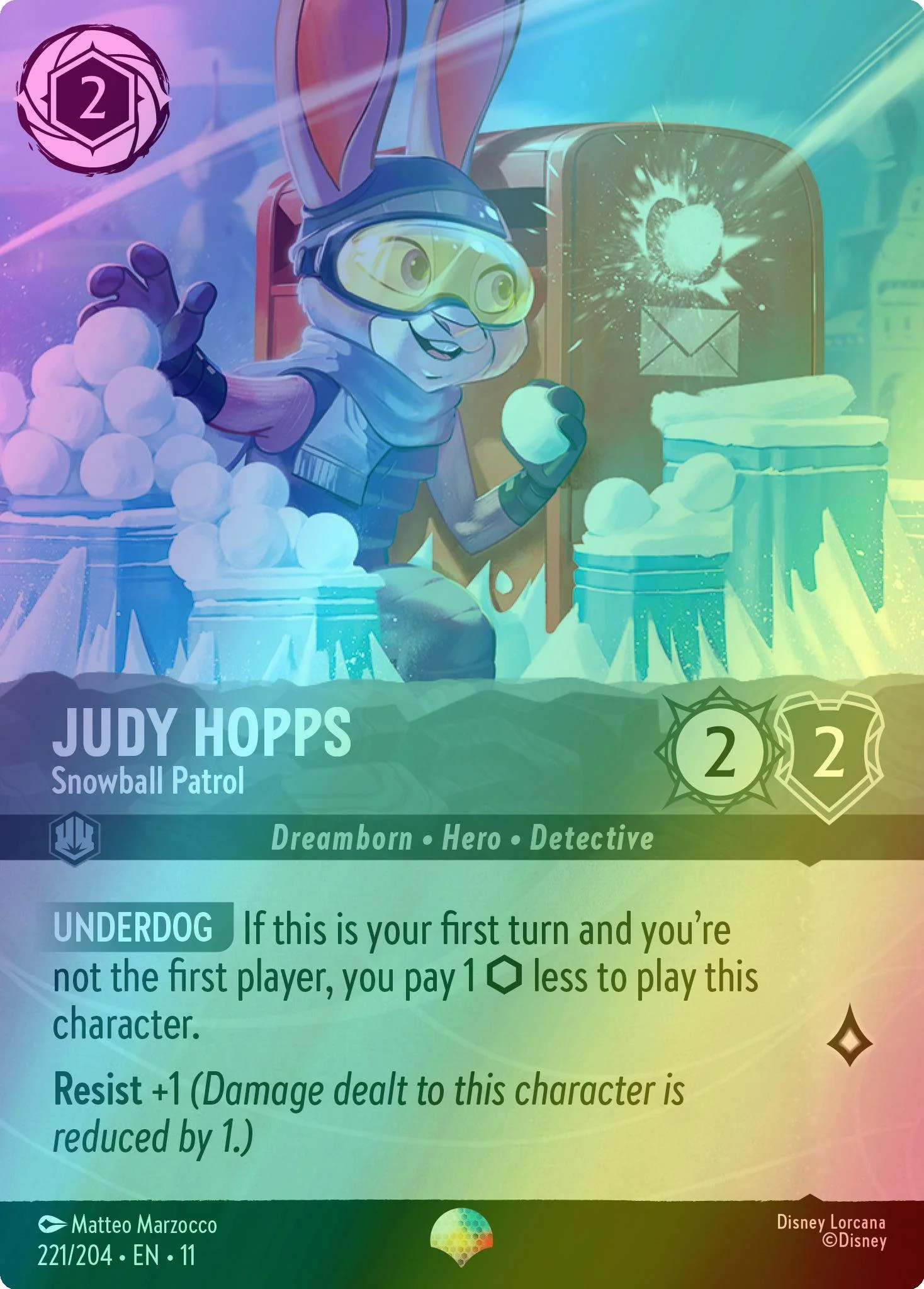 Judy Hopps - Snowball Patrol (Epic) - 221/204 [Winterspell] [Holofoil]