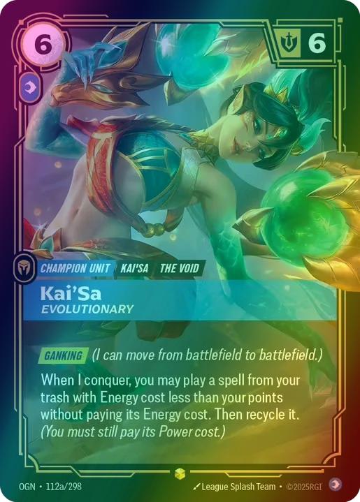 Kai'Sa - Evolutionary (Alternate Art) - 112a/298 [Origins] [Foil]