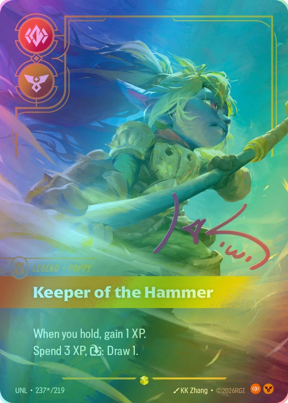 Keeper of the Hammer (Poppy) (Signature) - 237*/219 [Unleashed] [Foil]