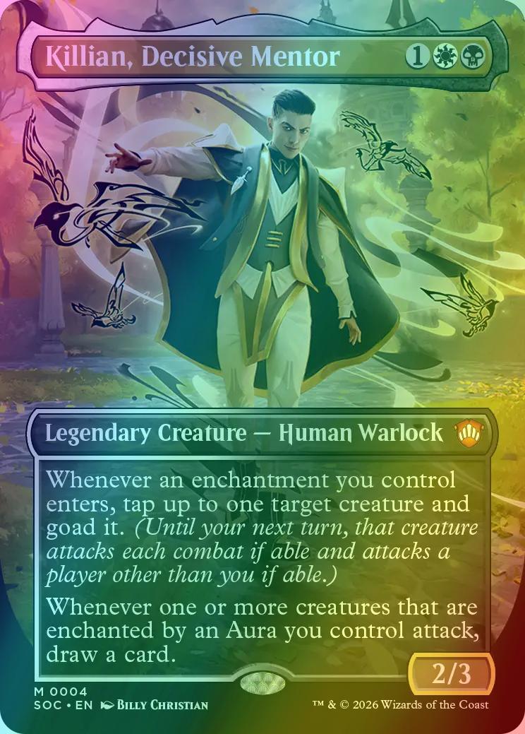 Killian, Decisive Mentor [4] [Borderless] [Secrets of Strixhaven: Commander] [Foil]