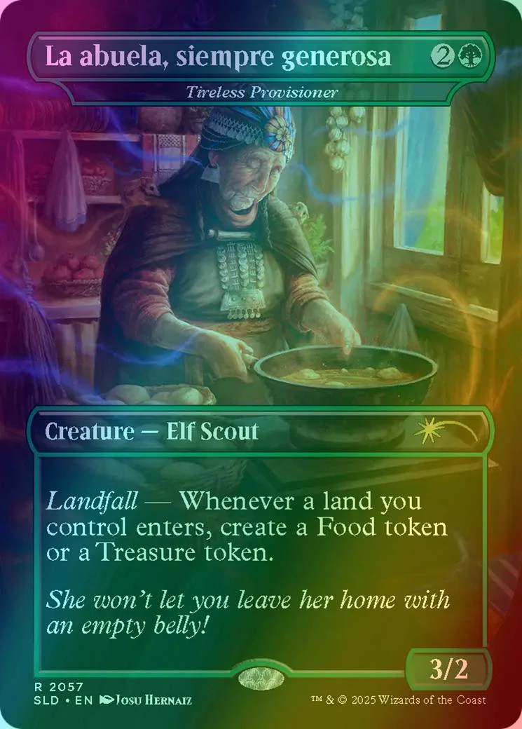 La abuela, siempre generosa - Tireless Provisioner [2057] [Borderless] [Nuestra Magia] [Secret Lair Drop] [Foil]