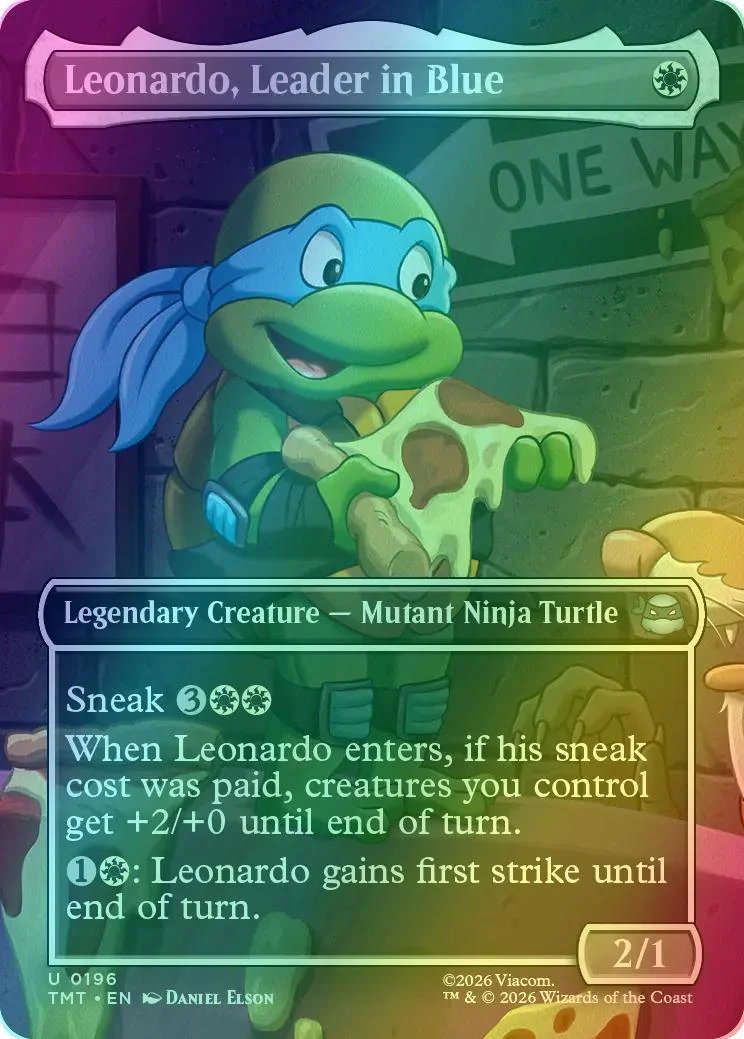 Leonardo, Leader in Blue [196] [Borderless] [Scene] [Teenage Mutant Ninja Turtles] [Foil]