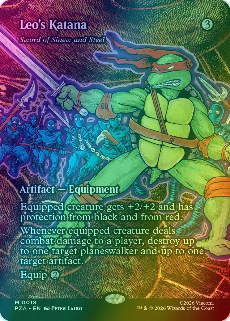 Leo's Katana - Sword of Sinew and Steel [18] [Borderless] [Teenage Mutant Ninja Turtles Source Material] [Foil]