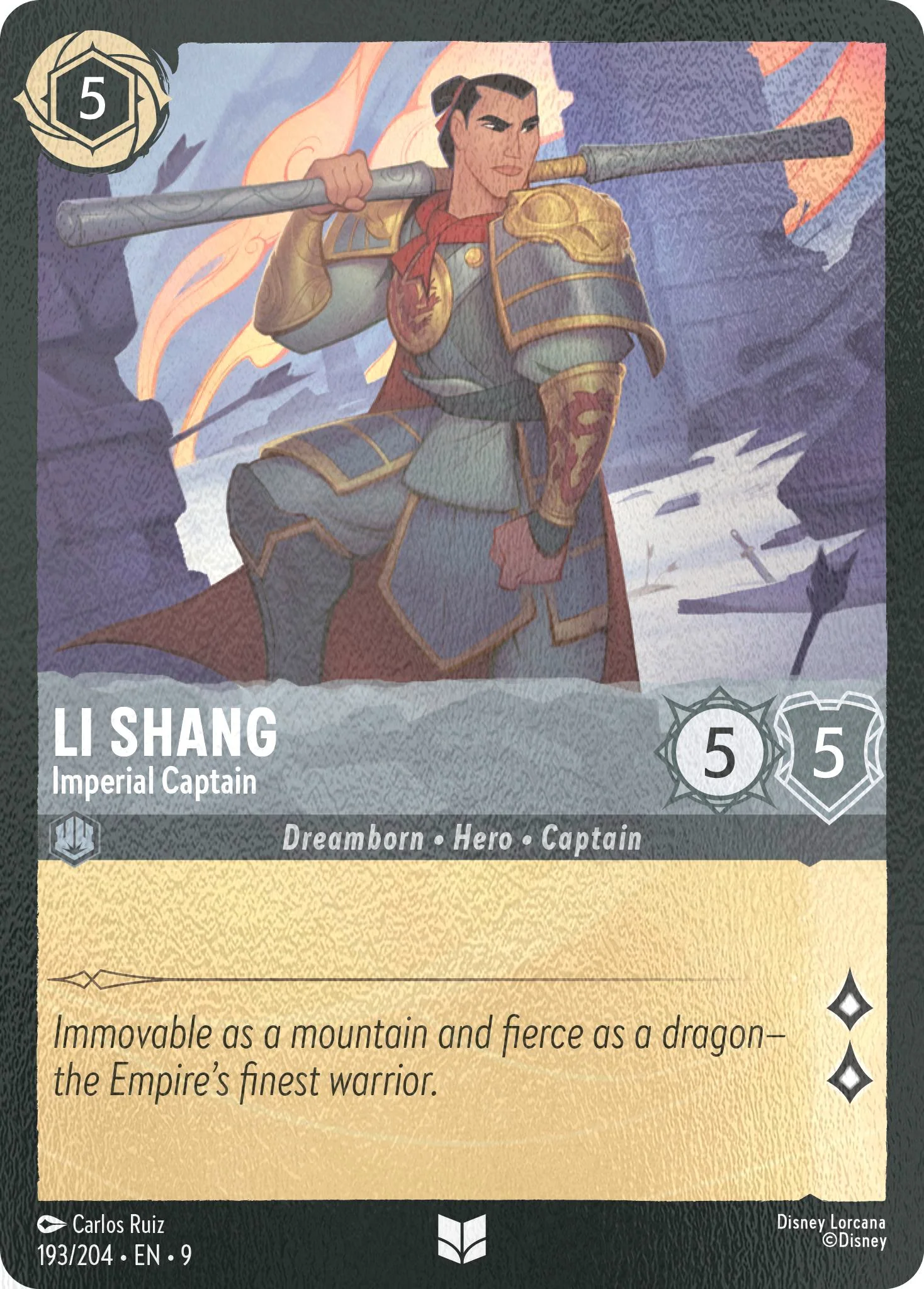 Li Shang - Imperial Captain - 193/204 [Fabled] [Cold Foil]