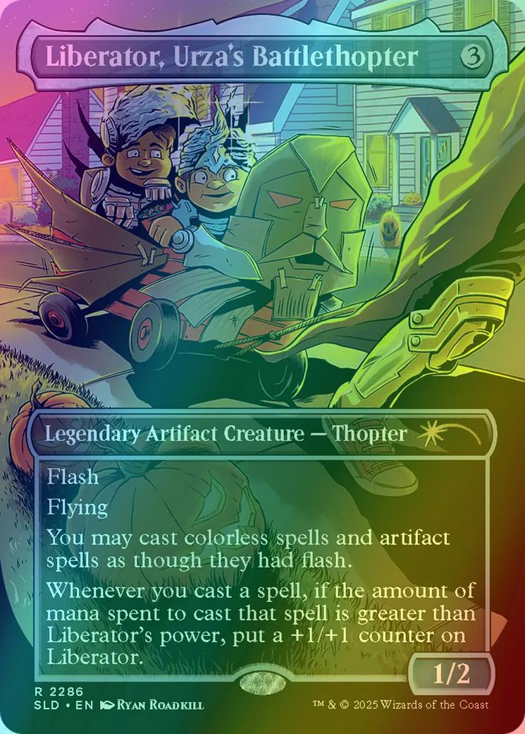 Liberator, Urza's Battlethopter [2286] [Borderless] [Trick or Treat] [Secret Lair Drop] [Rainbow Foil]