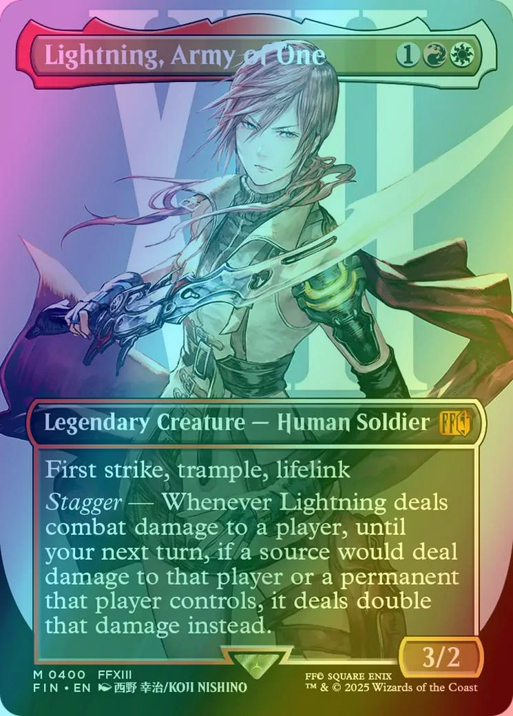 Lightning, Army of One [400] [Borderless] [Character] [FINAL FANTASY] [Foil]