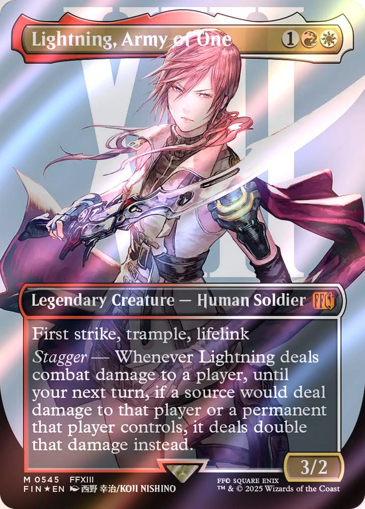 Lightning, Army of One [545] [Borderless] [Character] [FINAL FANTASY] [Surge Foil]