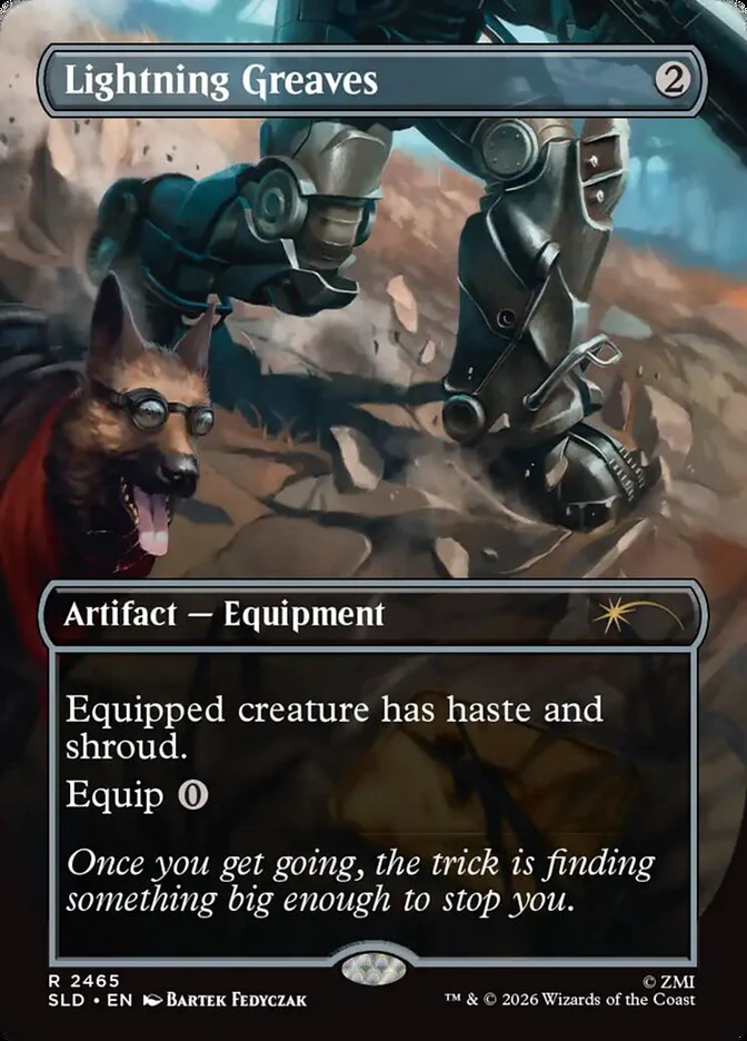 Lightning Greaves [2465] [Borderless] [Fallout: Greet the Dog] [Secret Lair Drop] [Non-Foil]