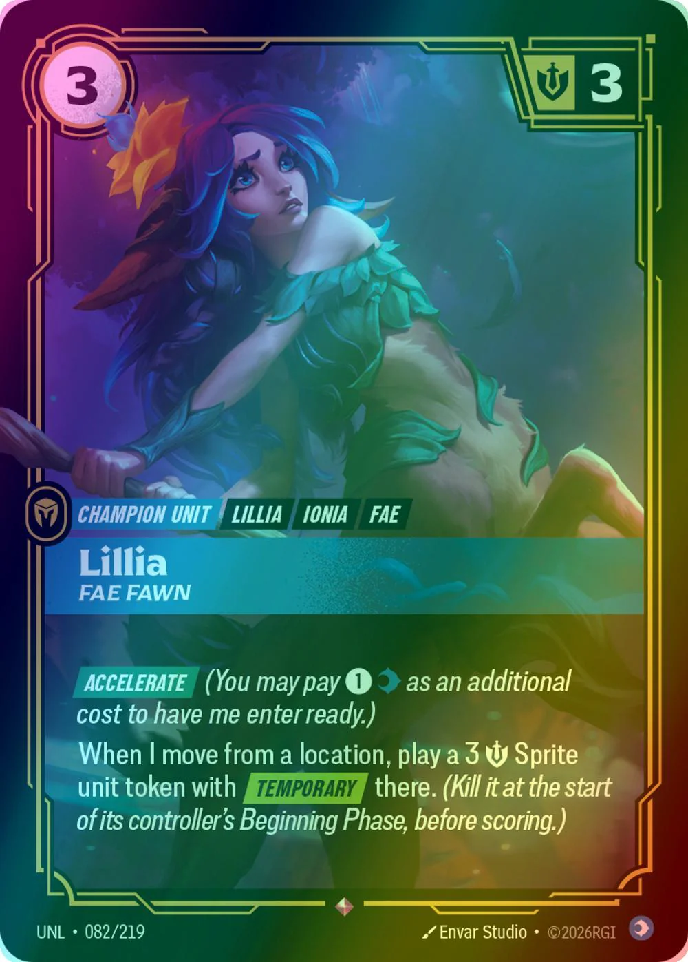 Lillia - Fae Fawn - 082/219 [Unleashed] [Foil]