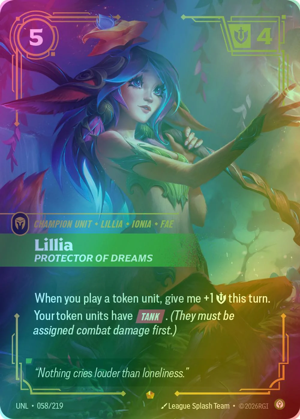 Lillia - Protector of Dreams - 058/219 [Unleashed] [Foil]