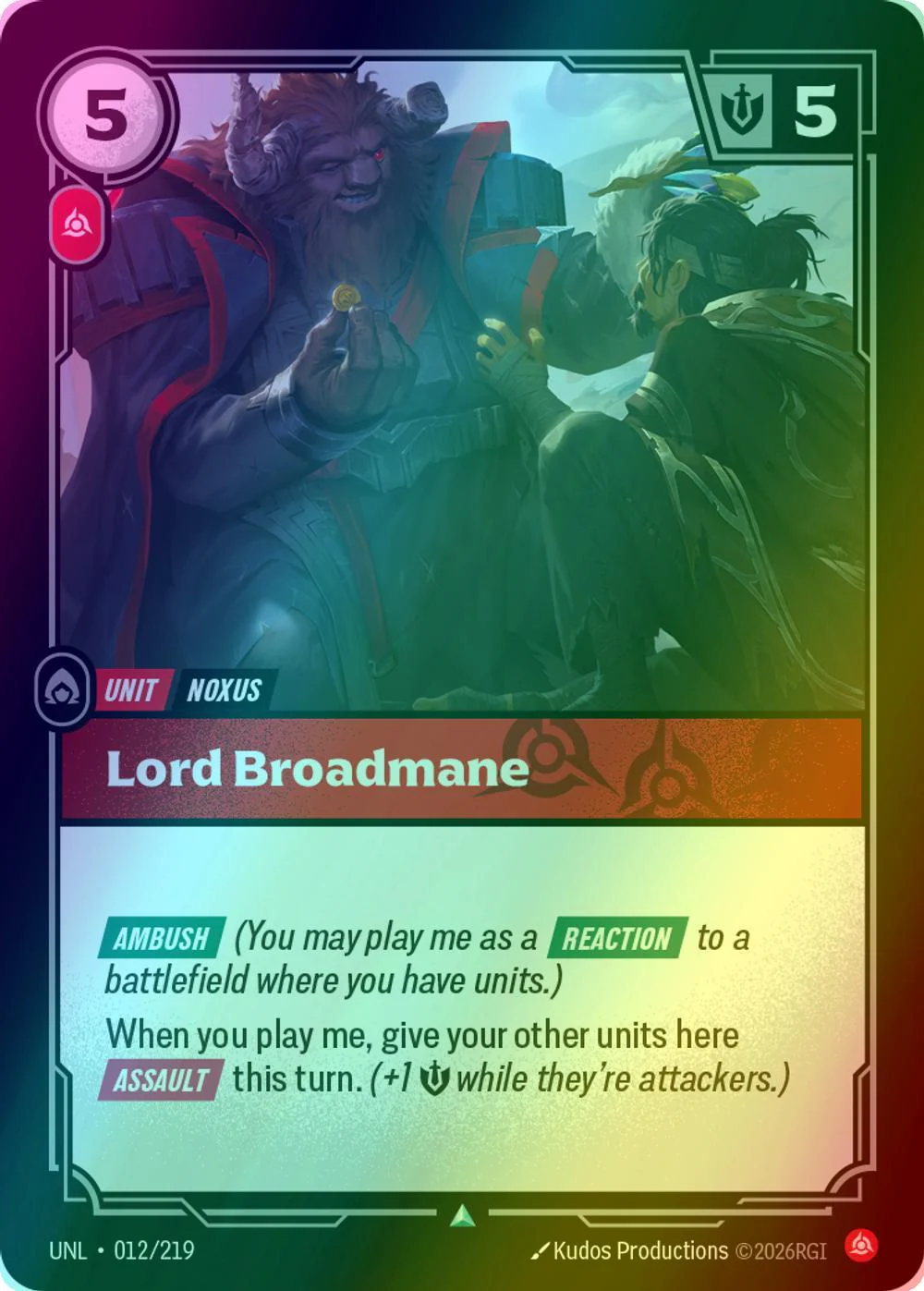 Lord Broadmane - 012/219 [Unleashed] [Foil]